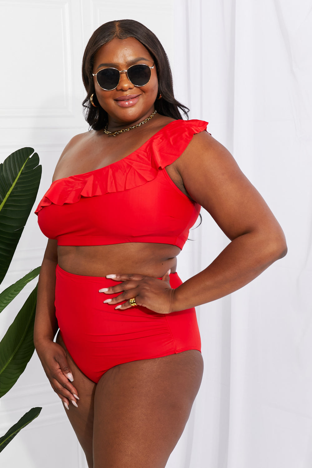 Red bikini plus size on sale