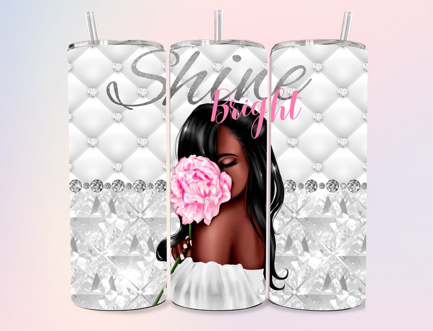 Women Empowerment, Shine Bright 20 oz Tumbler, Hot, Cold, Metal Straw